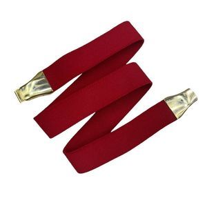 80s Vintage Red 1" Wide Stretch Belt with Gold Tone Bow Clasp Fits up to XL